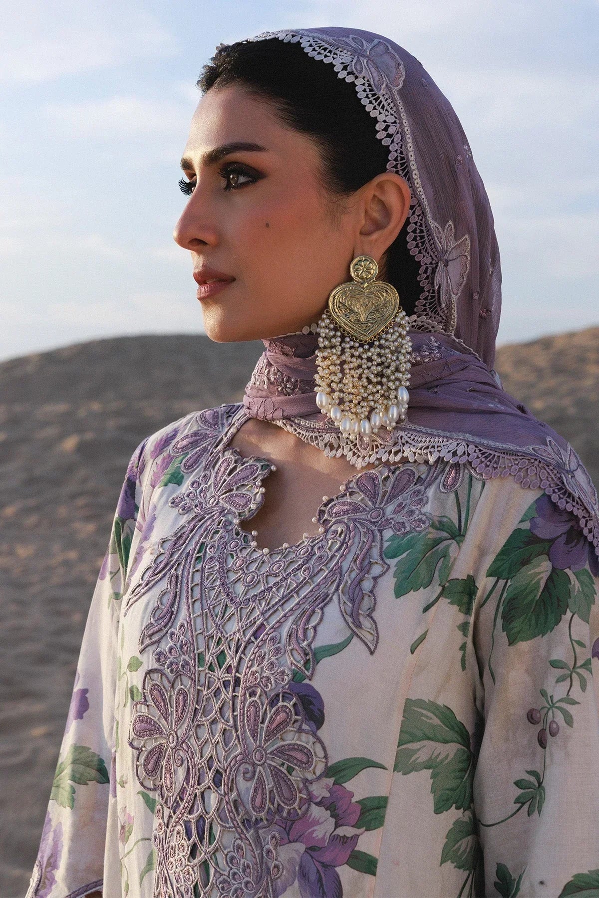 03-Piece Printed Lawn Suit With Embroidery | Ready To Wear