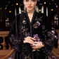 Black & Magenta  Embroidered Velvet Suit | Ready To Wear