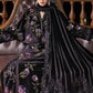 Black & Magenta  Embroidered Velvet Suit | Ready To Wear