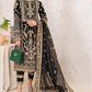 Embroidered Velvet 3-Piece Ready-to-Wear Suit