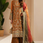 Rust Royalty: Embroidered Chiffon Suit With Net Dupatta | ready to wear