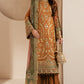 Rust Royalty: Embroidered Chiffon Suit With Net Dupatta | ready to wear