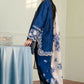 Deep Navy Flora - 3 Piece Embroidered Suit | Ready To Wear
