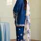 Deep Navy Flora - 3 Piece Embroidered Suit | Ready To Wear
