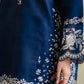 Deep Navy Flora - 3 Piece Embroidered Suit | Ready To Wear