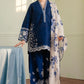 Deep Navy Flora - 3 Piece Embroidered Suit | Ready To Wear