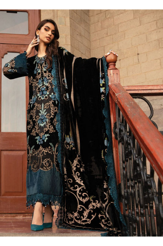 Luxury Heavy Embroidered Velvet 3-Piece Ready-to-Wear Suit