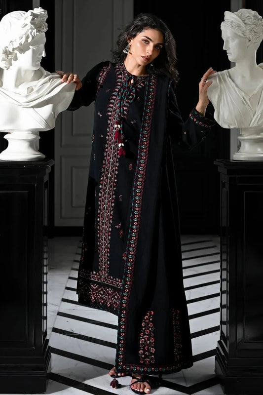 03-Piece Embroidered Cotton Suit With Chiffon Dupatta | Ready To Wear