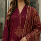 03 Piece Embroidered Jacquard Suit - Ready  To  Wear