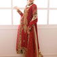 Bridal Red Embroidered Chiffon Suit With Organza Dupatta | Ready To Wear
