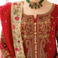 Bridal Red Embroidered Chiffon Suit With Organza Dupatta | Ready To Wear