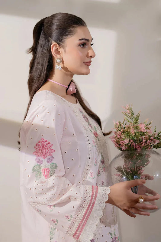 03-Piece Lawn Suit With Organza Dupatta | Ready To Wear