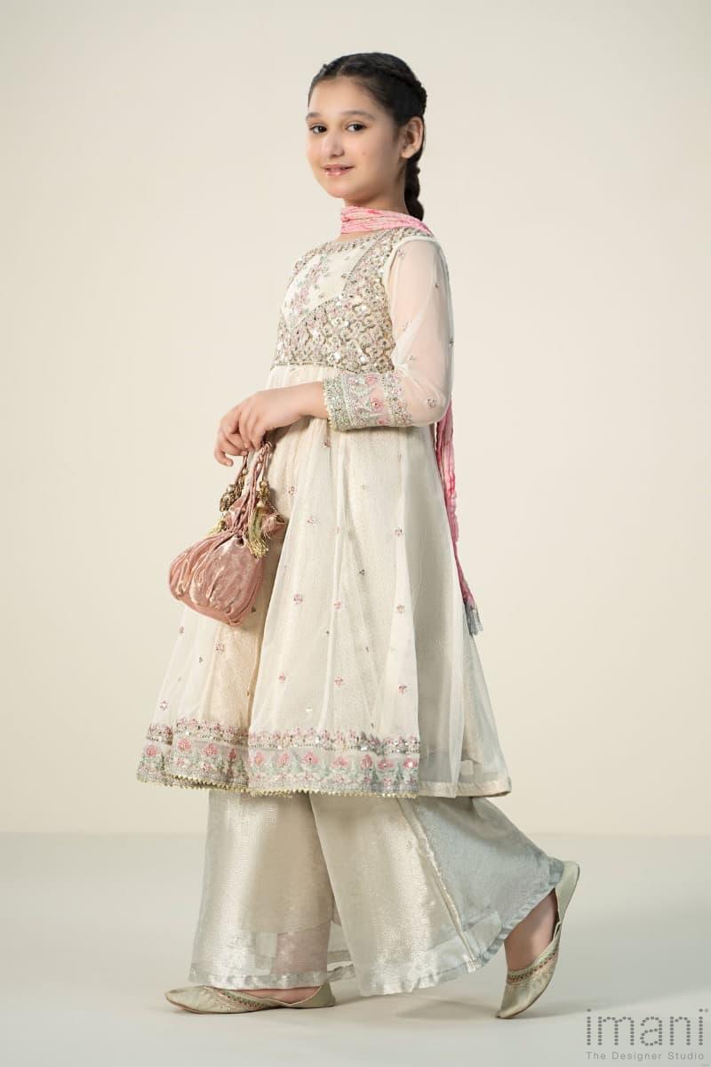 03 Piece Heavy Embroidered Chiffon Girls’ Suit – Ready to Wear