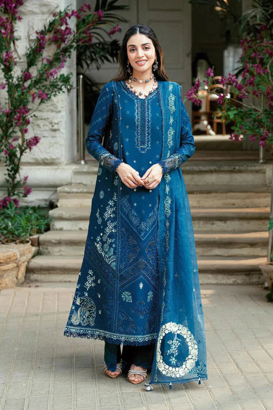 03-Piece Lawn Suit With organza Dupatta | Ready To Wear