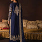Royal Navy & Golden Glow – Luxury Embroidered Velvet Suit | Ready to Wear