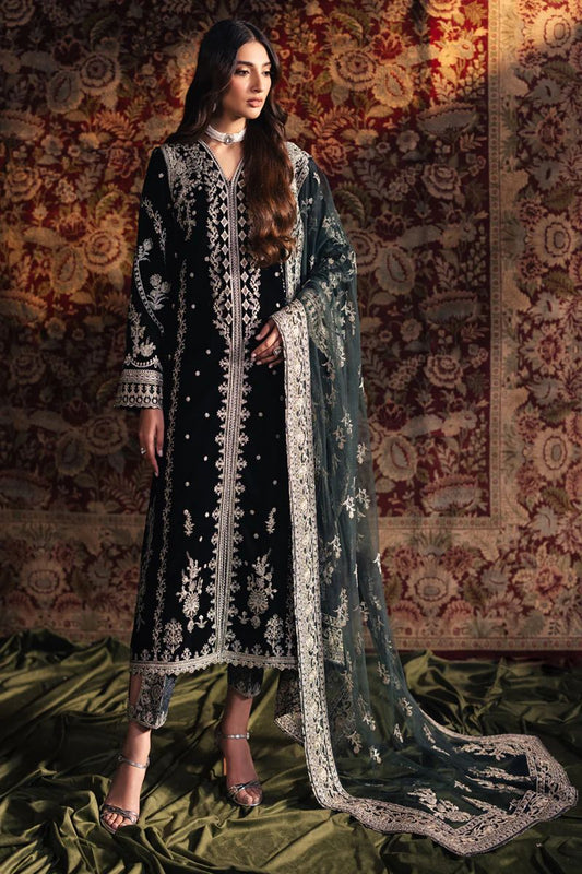 Luxury Velvet Embroidered Ready-to-Wear 3-Piece Suit