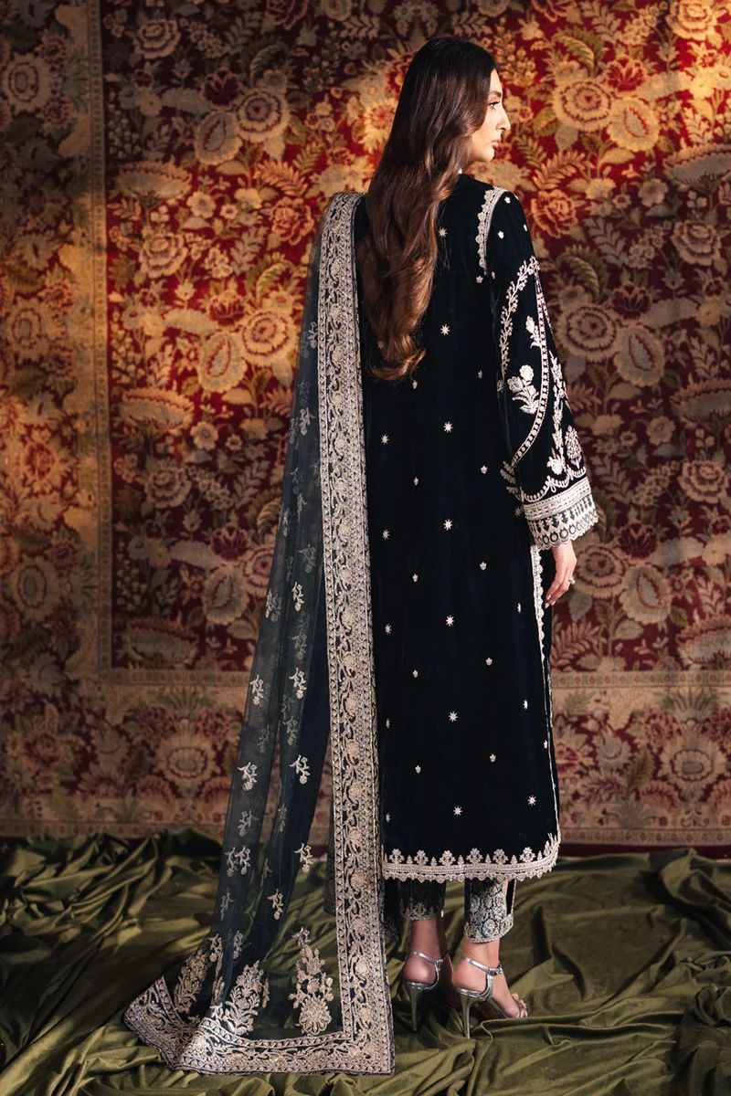 Luxury Velvet Embroidered Ready-to-Wear 3-Piece Suit