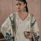 Ivory Oasis: 02-Piece Botanical Embroidered Silk Kaftan | Ready To Wear