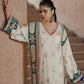 Ivory Oasis: 02-Piece Botanical Embroidered Silk Kaftan | Ready To Wear
