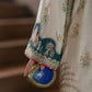 Ivory Oasis: 02-Piece Botanical Embroidered Silk Kaftan | Ready To Wear