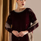 Elegant  Velvet Embroidered Ready-to-Wear 3-Piece Suit