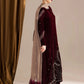 Elegant  Velvet Embroidered Ready-to-Wear 3-Piece Suit